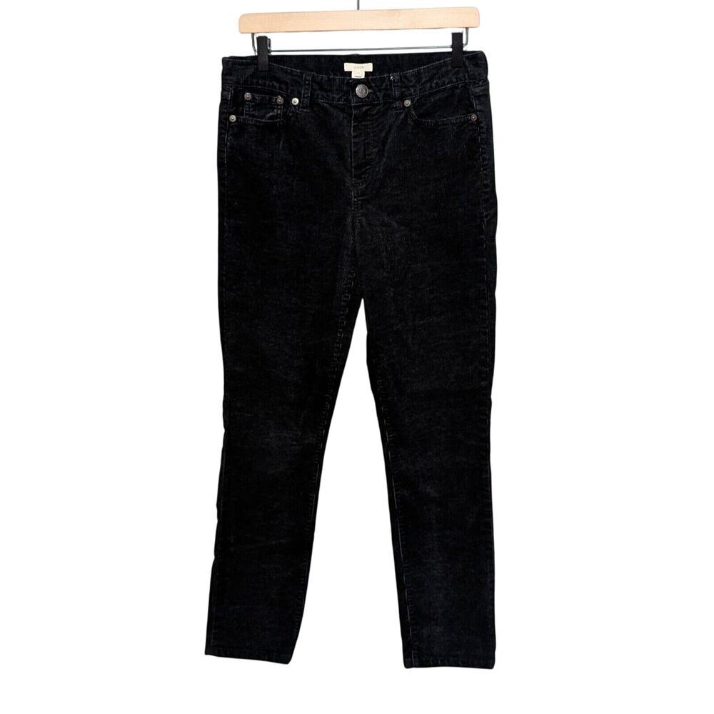 J Crew Corduroy Pants Womens 29 Black High Rise Skinny Cord Retro Preppy Stretch
